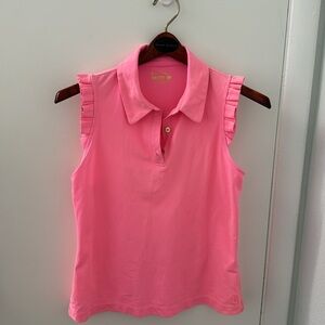 Lily Pulitzer Ruffle Hot Pink Luxletic top